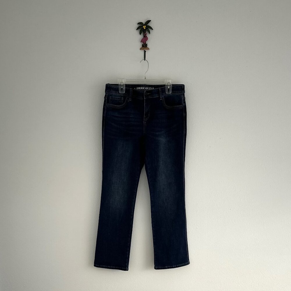 American Star Dark Wash Stretch Straight Leg Jeans Women’s Size 16
